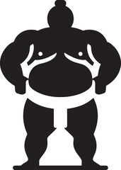 Sumo fight silhouette vector illustration isolated on a white background