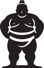 Sumo fight silhouette vector illustration isolated on a white background