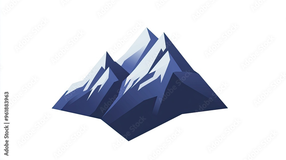 Fototapete abstract mountain icon in a flat design, using a monochromatic color scheme. the peaks are smooth an