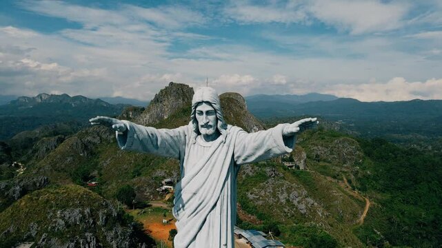 Jesus Buntu Burake of a Roman Catholic statue of Jesus Christ at Makale in Tana Toraja Regency, South Sulawesi, Indonesia. the tallest statues of Jesus Christ