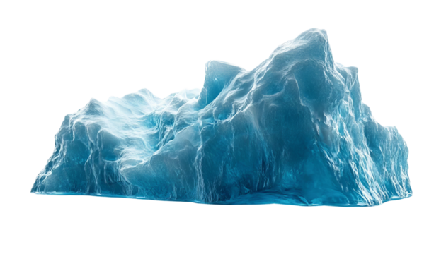 A stunning ice formation showcasing intricate shapes and vibrant blue tones, perfect for nature and landscape photography.