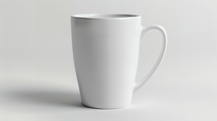 Obraz premium Close up of white tea mug mockup Coffee cup ceramic blank. isolated on white background