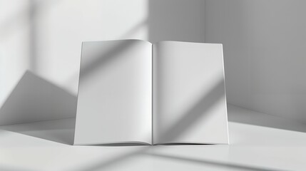 Fototapeta premium blank closed A4, (A5) brochures with soft shadows isolated on gray background.