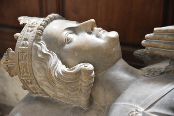 Gisant de Richard Coeur de Lion dans la cathédrale de Rouen en Normandie. France
