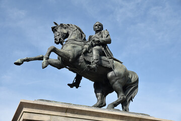 Statue équestre de Napoléon Bonaparte à Rouen en Normandie. France