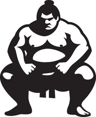 Sumo fight silhouette vector illustration isolated on a white background