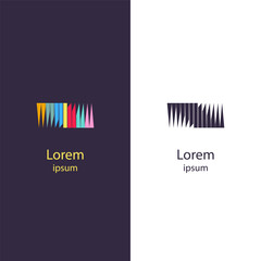 Colorful, dynamic logo featuring abstract vertical lines, perfect for creative businesses, media companies, tech startups, and modern branding projects.