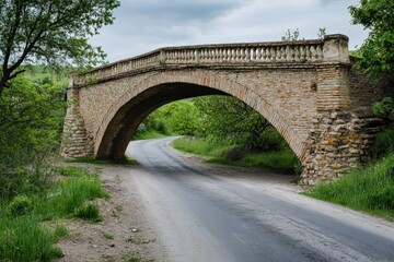 Fototapeta premium Brick Bridge in Guba City: A Historic Arched Crossing of Asia's Beauty