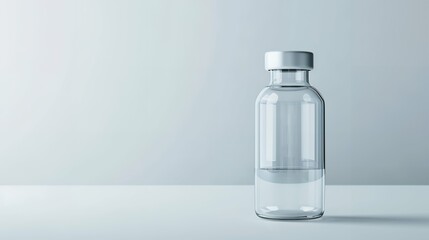 Pristine Empty Glass Medical Bottle Perfect for Pharmaceutical and Health Product Presentations on a Pure White Background