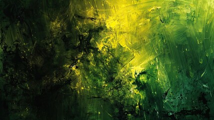 Neo-Expressionism background with neon yellow and emerald forms highlighted by intricate textures