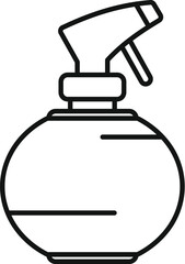 Simple line drawing of a plastic spray bottle, useful for cleaning products