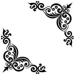 Fototapeta premium black and white floral frame