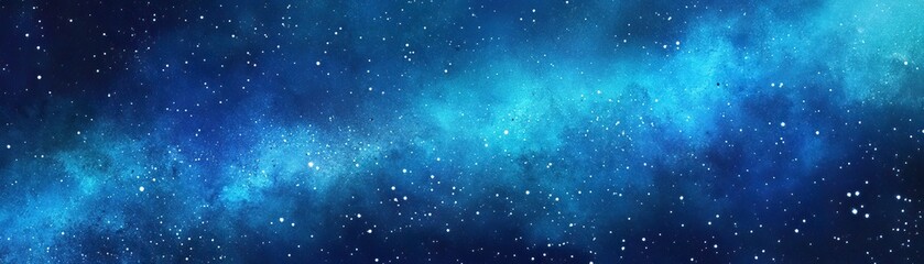 Obraz premium A breathtaking view of the galaxy showcasing vibrant blue and purple hues, dotted with shimmering stars in a vast cosmic expanse.