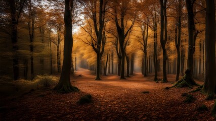 Fototapeta premium forest with autumn
