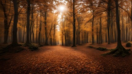 Fototapeta premium forest with autumn