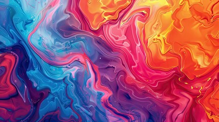 Bright intense colors and fluid designs with dynamic textures on a Fauvist-themed background depth included