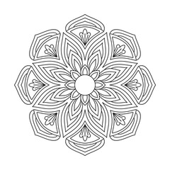 Relief and relaxation Mandalas vector elements design for coloring book pages