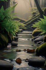 peaceful waterfall in the forest