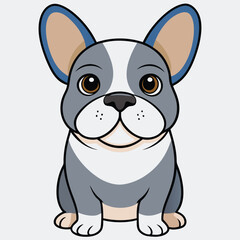 Cute French Bulldog Dog Cartoon Illustration Artwork