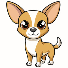 Cute Chihuahua Cartoon Dog Illustration
