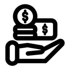 Safe Dollar Icon Outline Style