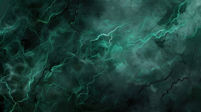 Gothic wallpaper with cracked stone swirling mist and glowing green patterns