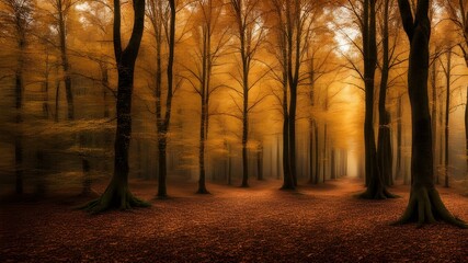 Fototapeta premium forest with autumn