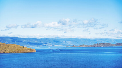 Lake Baikal, Bay Small Sea. View of the northern part of the island Olkhon, Russia.