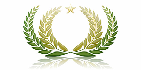 Fototapeta premium Flat Glossy Background Featuring Abstract Laurel Wreath and Ribbon Design for Commemorative Banners on Hari Pahlawan � Elegant and Polished Vector Illustration