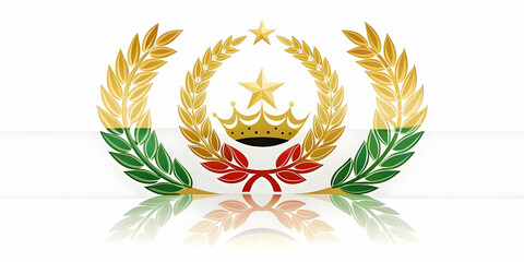 Polished Flat Glossy Background with Abstract Laurel Wreath and Ribbon Design for Commemorative Banners on Hari Pahlawan - Symbolizing Honor and Valor in Elegant Vector Illustration