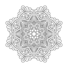 Stress Relief and relaxation Mandalas Vector Element Design for Coloring Book Page