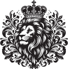 Fototapeta premium lion crowns vector art,graphics lion crowns icon set,vintage illustration lion crowns clipart,vector lion crowns flat style artwork design