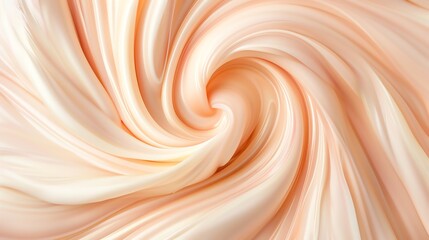 A swirling abstract pattern in soft peach and white colors.