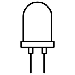 Fototapeta premium LED line art illustration, electronic component symbol. 