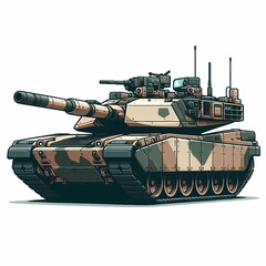 Battle Tank vector illustration isolated on a white background military vehicle
