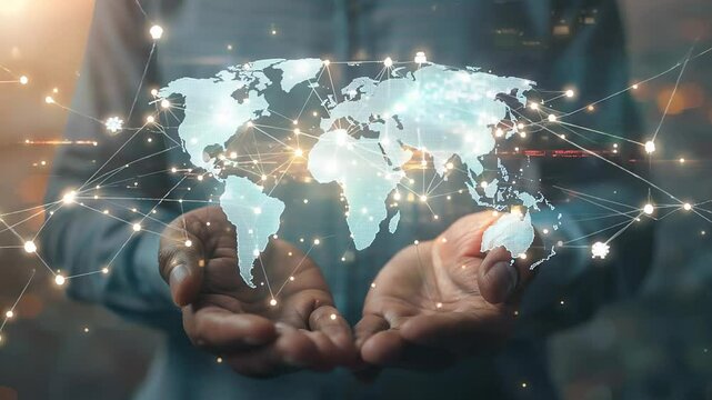 Logistics delivery, World map with logistic network distribution on background. background for Concept of fast or instant shipping, Online goods orders worldwide