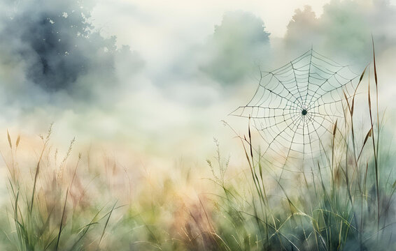 A spider web that has a spider web on it