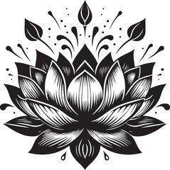 lotus flower vector art,graphics lotus flower icon set,vintage illustration lotus flower clipart,vector lotus flower flat style artwork design