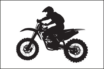 Motocross Jump: Silhouette of a Rider in Action