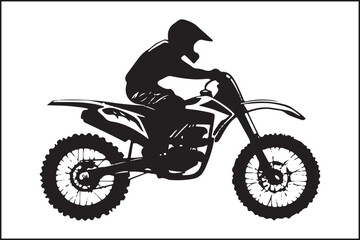 Motocross Jump: Silhouette of a Rider in Action