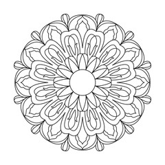 Hand Drawn Flower Oriental pattern mandala design for kids