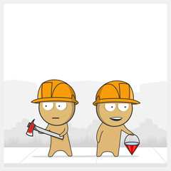 Firefighters in helmets at work