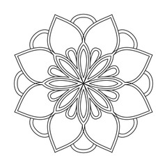 Radiant mandala pattern on a coral-coloring book