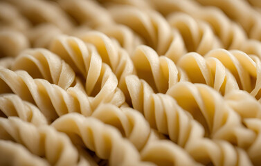 Savor the Flavors of Italy Fresh Pasta at Its Best, Pasta. Fusilli. Pasta background. Dry pasta fusilli. Close up. Macro, Food vector photography of fusilli pasta on the white flour background 