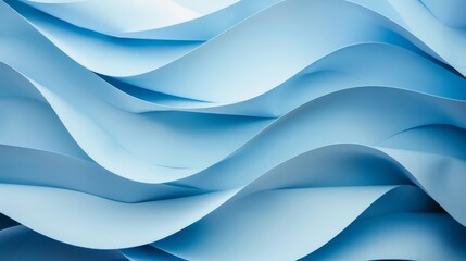 Obraz premium Smooth, flowing blue and white abstract waves create a serene and calming visual experience with their gentle, soothing curves.