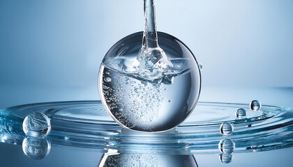  Abstract transparent water and gel texture with hydrating serum. _1(276)