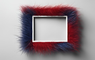 Tropical nature green palm leaf in picture frame. Mockup of blank picture frame, Frame Brush Yelllow Red