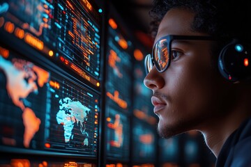 Machine learning engineer Cybersecurity training Data engineering Open source devops Threat Intelligence Science course edr Jasper AI Grafana labs Breachlock A tech worker in server room with global