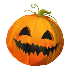 Illustration Citrouille style enfant cartoon Halloween. Png fond transparent. dessin fait main