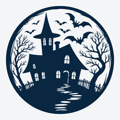 Halloween Witch House Decor SVG Design